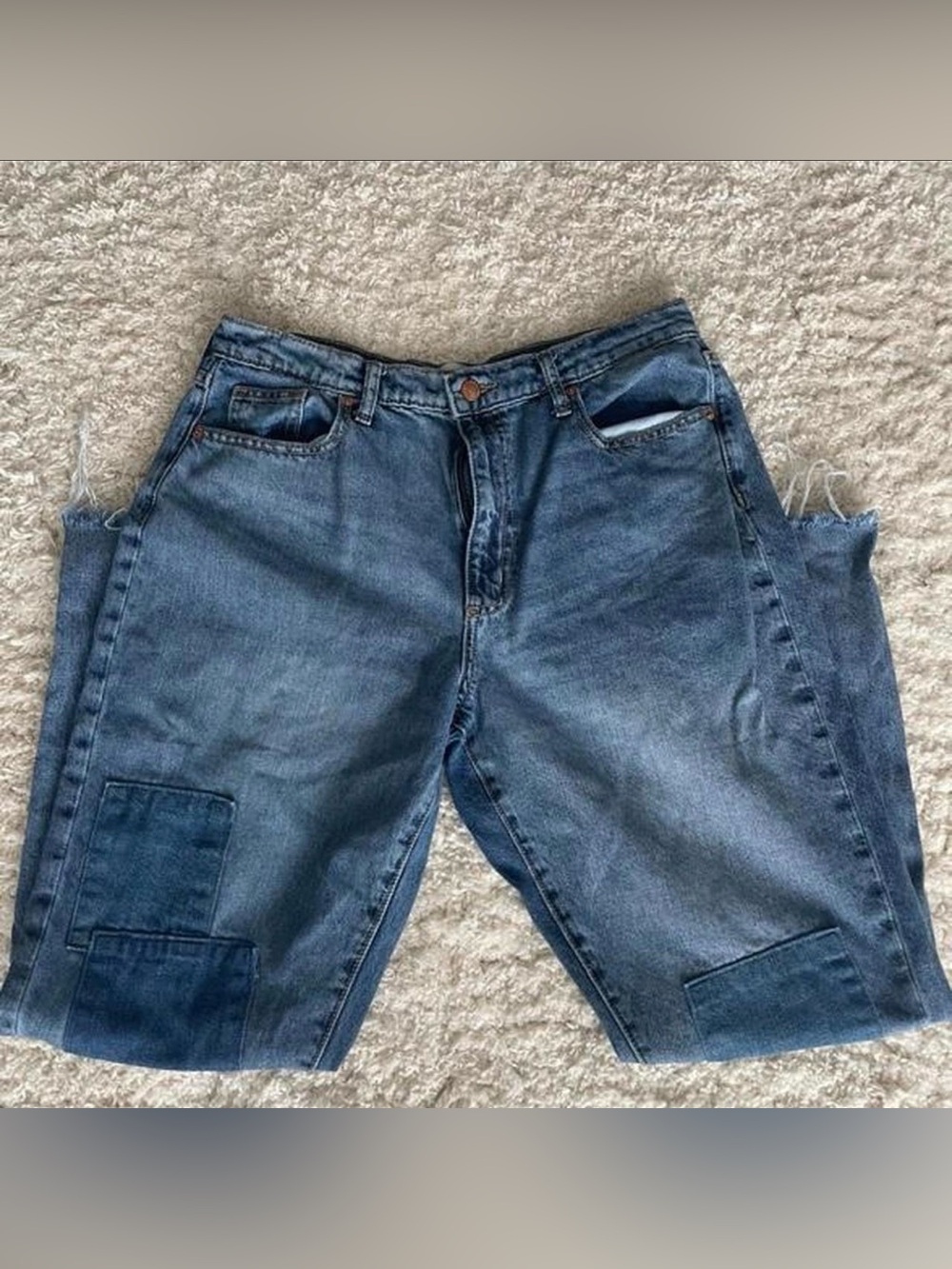 Universal Thread Women’s Blue Patchwork Boyfriend Jeans